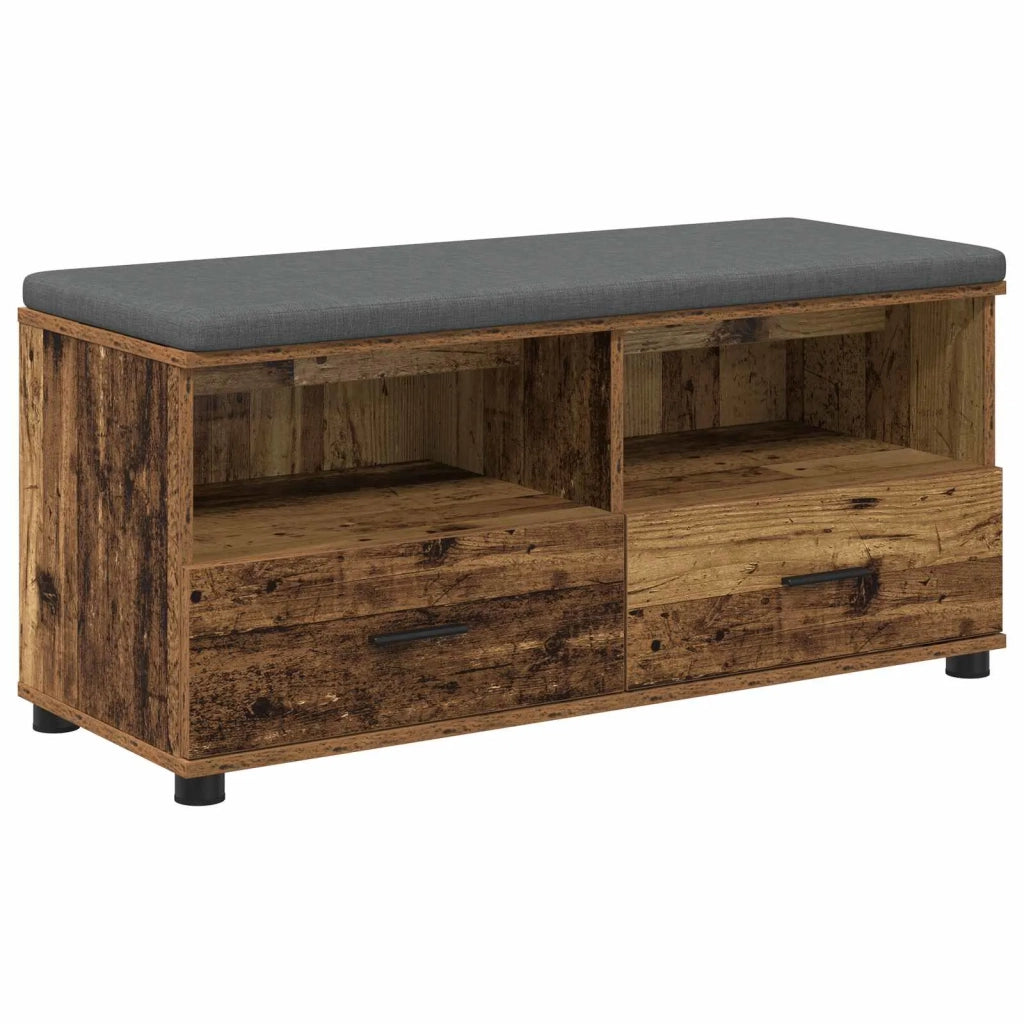 Panca per ingresso con cuscino Legno vecchio 100 x 38 x 46 cm