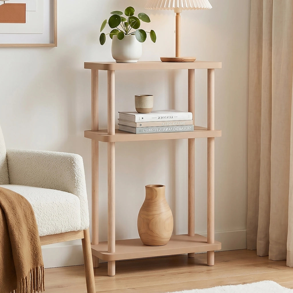 Scaffale da Terra Multiuso Nampernu a 3 Piani 62 x 40 x 18 cm - Color Cappuccino [en.casa]