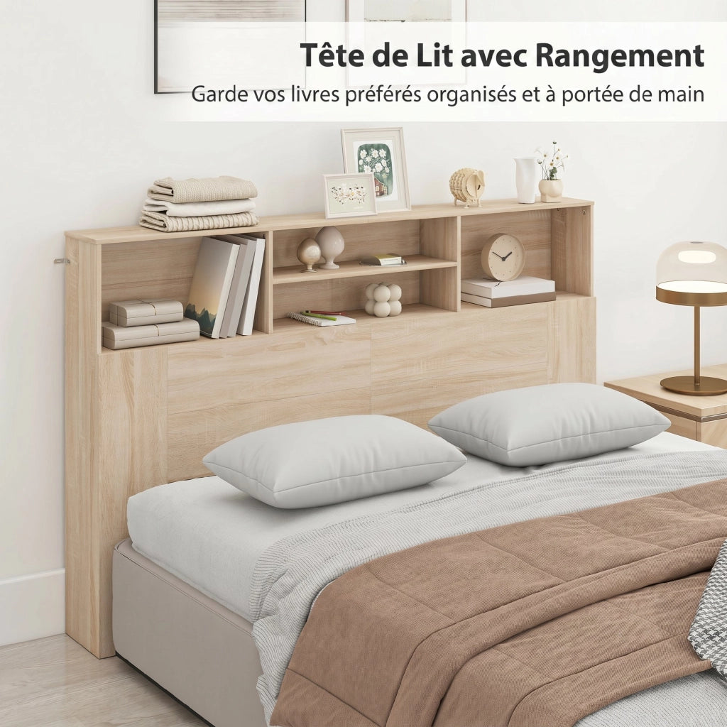 Testiera con cassetti ¨C Zephmum ¨C Legno naturale 160x108 cm