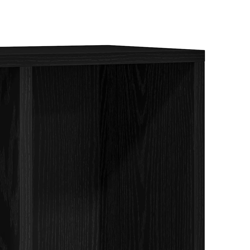 Libreria-Scaffale per Libri-Mobile di Stoccaggio Rovere Nero 50x25x80 cm in Legno Multistrato