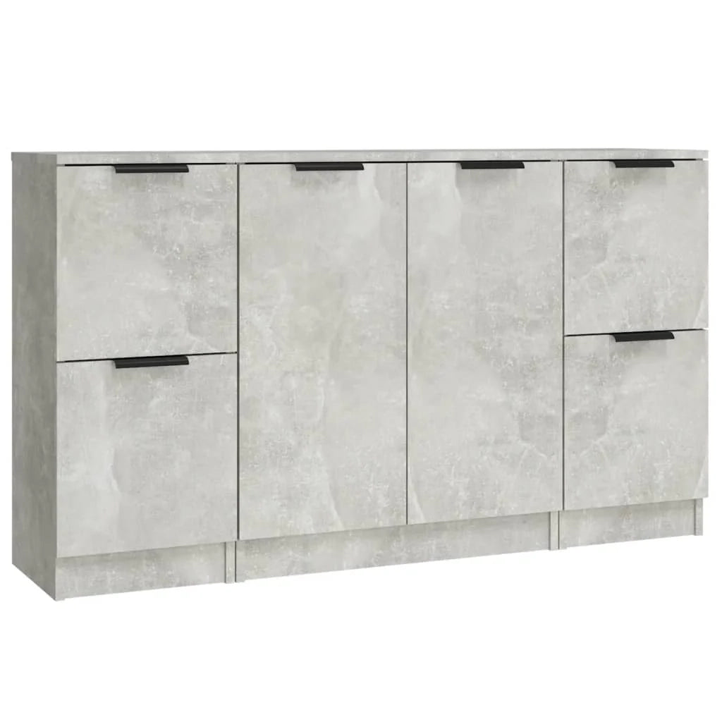 Buffet credenza cassettiera armadio mobile contenitore organizer per cucina soggiorno salotto 3 pezzi legno ingegnerizzato grigio 02_0037137