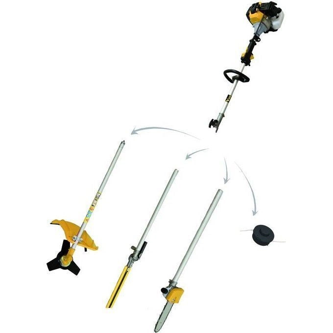 Vigor 7091012 VTS-43 Decespugliatore Multifunzione 4 in 1 Motore 2 Tempi 42,7 cc 1,3 kW Tagliasiepi 40 cm colore Giallo
