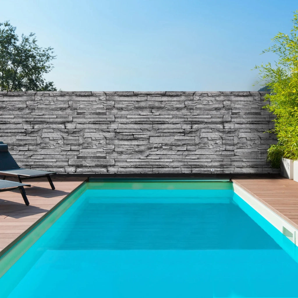 IDMarket - Schermo oscurante 1,8 x 10 M con motivo pietra grigia 160 gr/m²