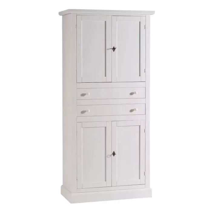 Armadio dispensa 4 porte arte povera in legno bianco 80x40x170 (1394) - Mobili 2G