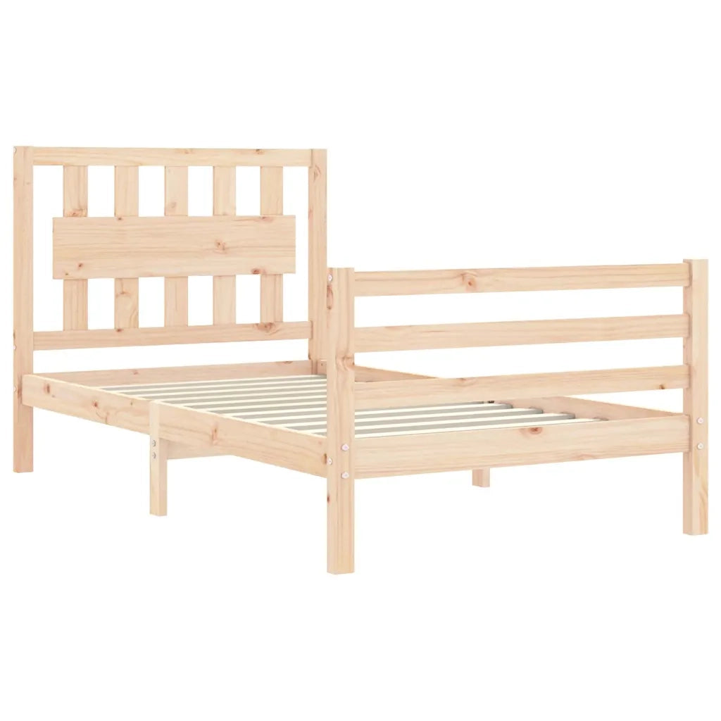 Giroletto con Testiera Small Single-Struttura Letto in Legno Massello 968972