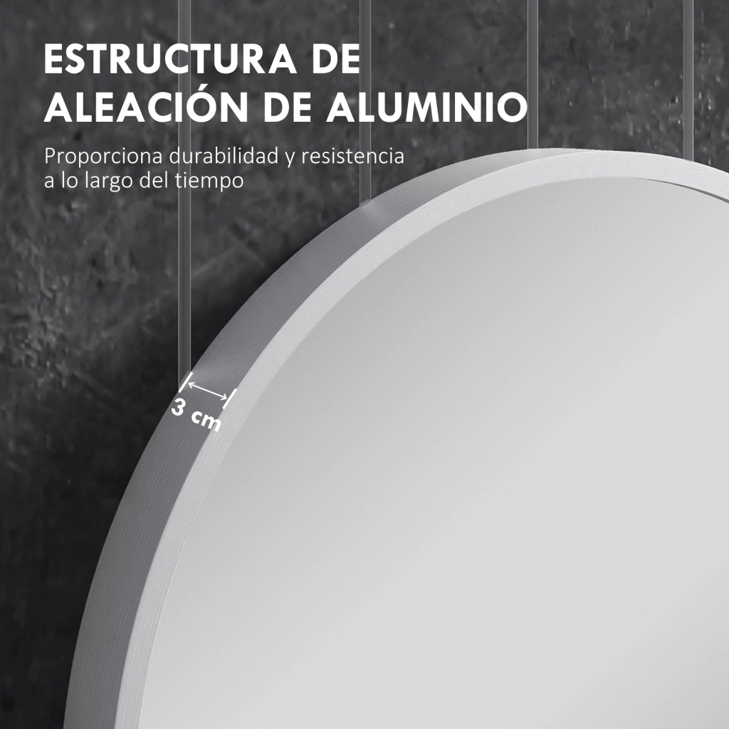 Specchio Bagno Ovale ¨C Zephmum ¨C Alluminio Argento 60x90 cm