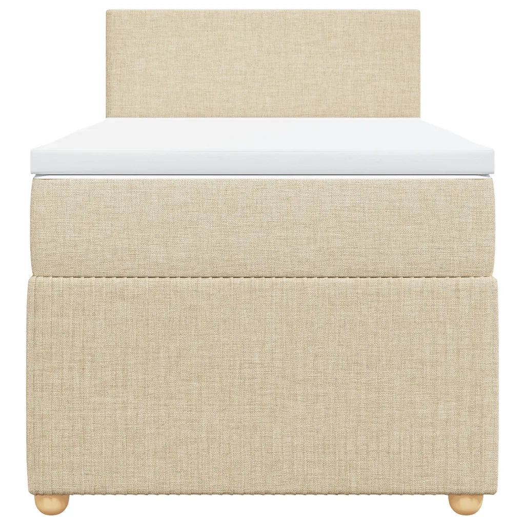 Giroletto a Molle con Materasso Crema 100x200 cm in Tessuto 3287365