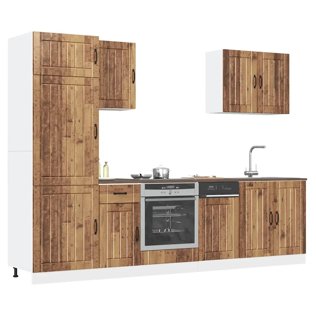 Set Mobili da Cucina 7 pz Lucca Legno Vecchio in Truciolato 3314779