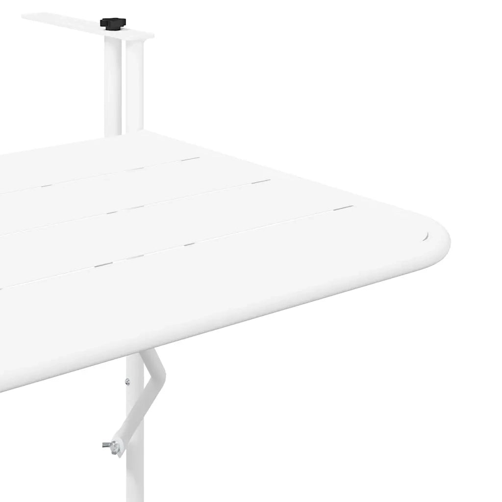 Tavolo Appeso da Balcone Bianco 60 x 39 x 65 cm Acciaio 42008074