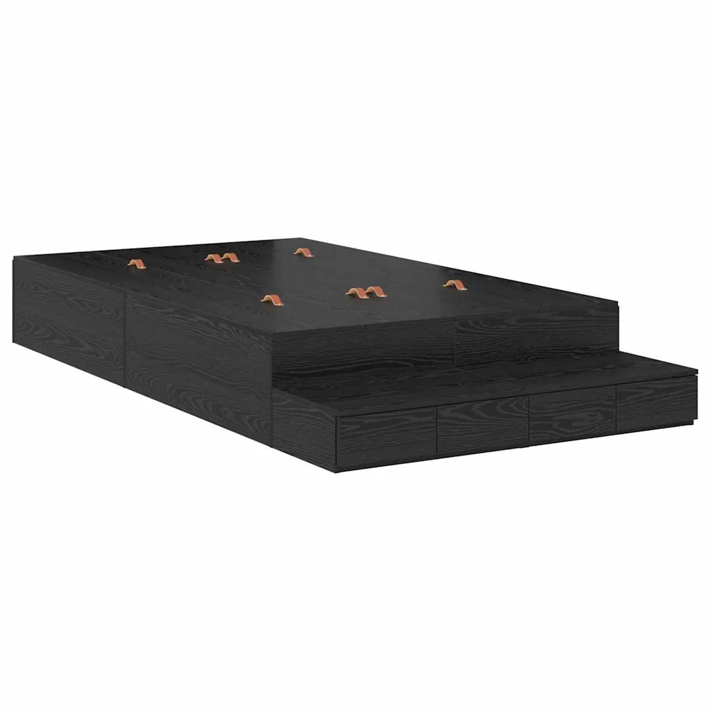 Struttura letto con contenitore con cassetto Rovere Nero 120 cm 3335686