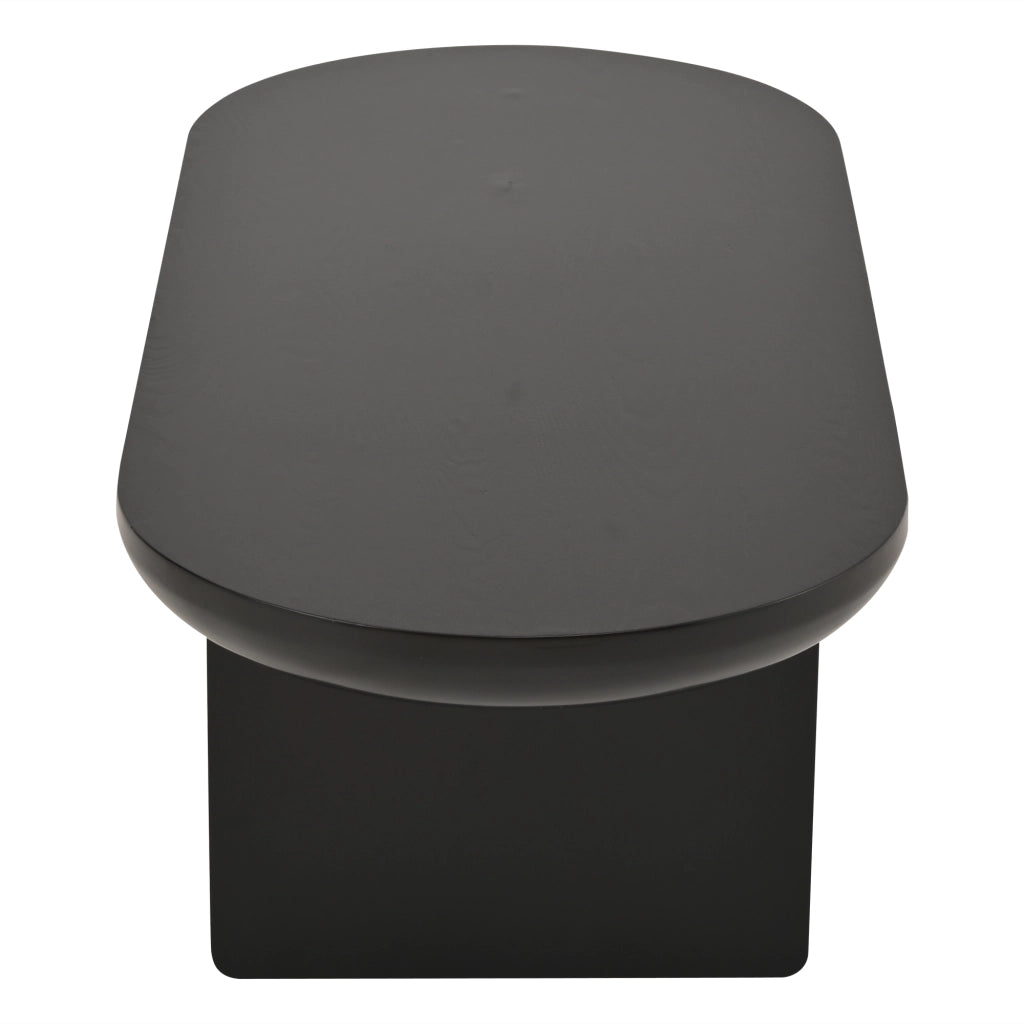 Tavolino ovale, stile minimalista, MDF, 119.7 x 49.8 x 35.5 cm, nero