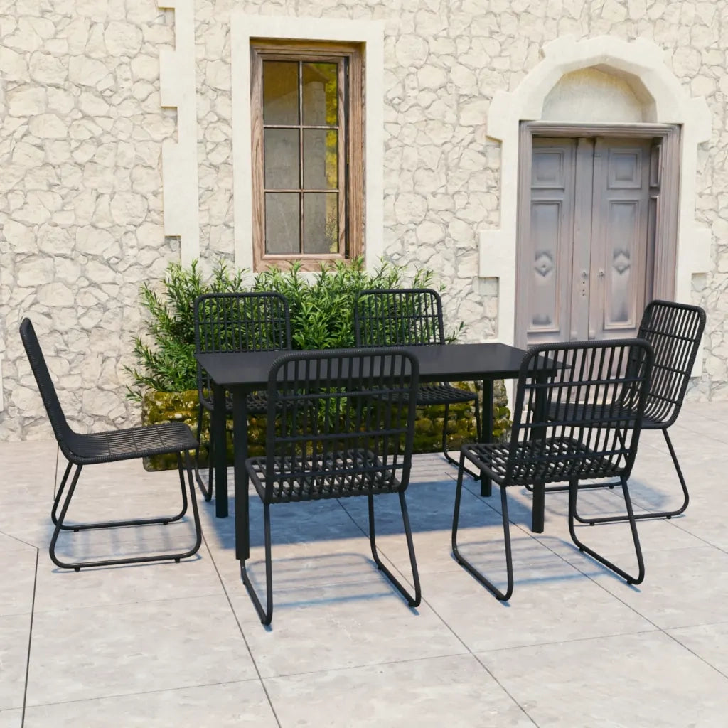 Set da Pranzo da Giardino 7 pz in Polyrattan e Vetro 3060252