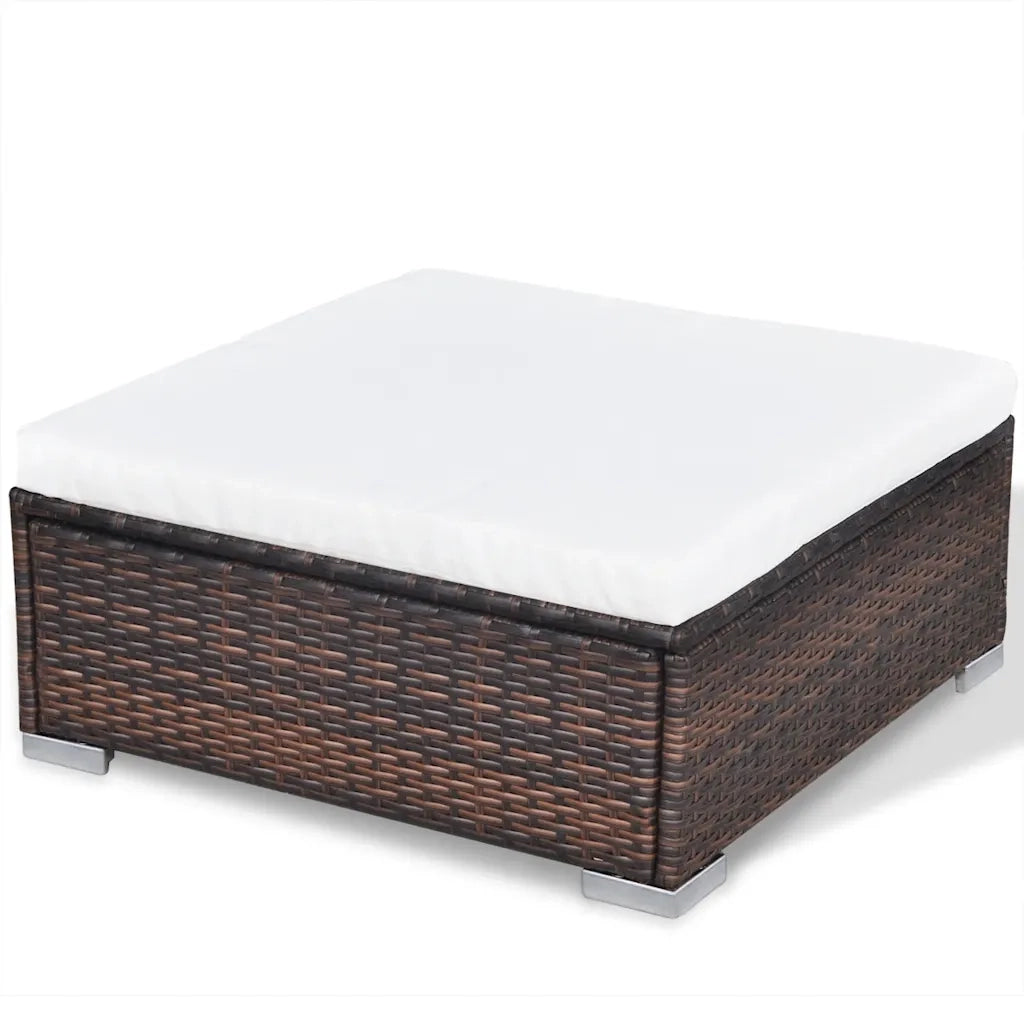 Set Divani da Giardino 10 pz con Cuscini in Polyrattan Marrone cod mxl 39740