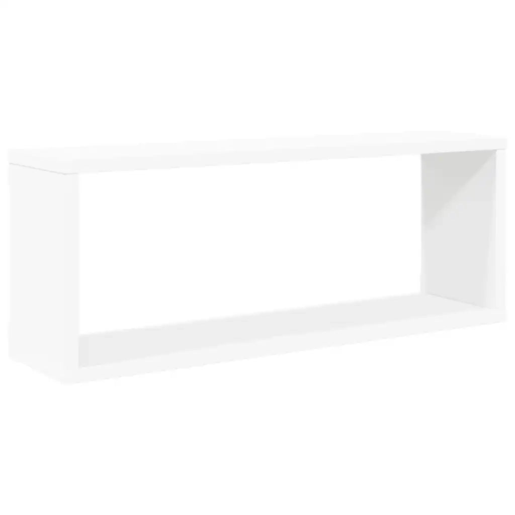 Mensole Parete a Cubo 2pz Bianche 60x15x23 cm Legno Multistrato 807133