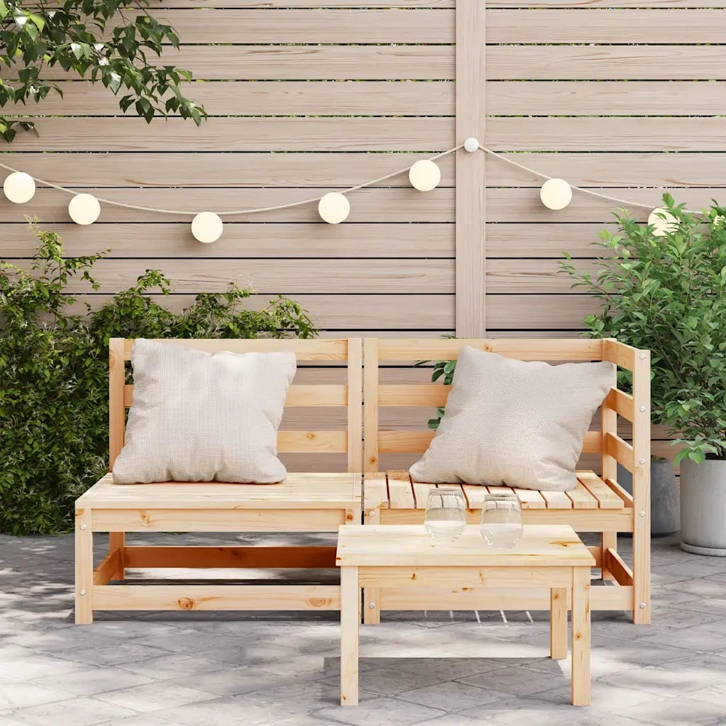 Divano da Giardino a 2 Posti in Legno Massello di Pino