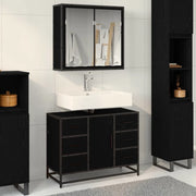 vidaXL Set di mobili per il bagno 2 pcs Rovere nero 80 x 33 x 60 cm