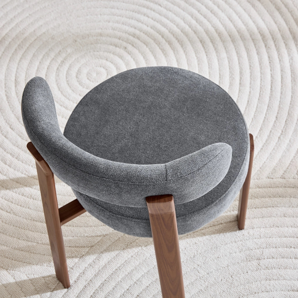 Sedia da Pranzo con Schienale Ergonomico e Seduta Imbottita, in Lino Grigio 57 × 51.5 × 79 cm