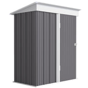 Capanno da giardino; capanno esterno in lamiera ondulata; design delle pareti; mensole regolabili; porta chiudibile a chiave; grigio