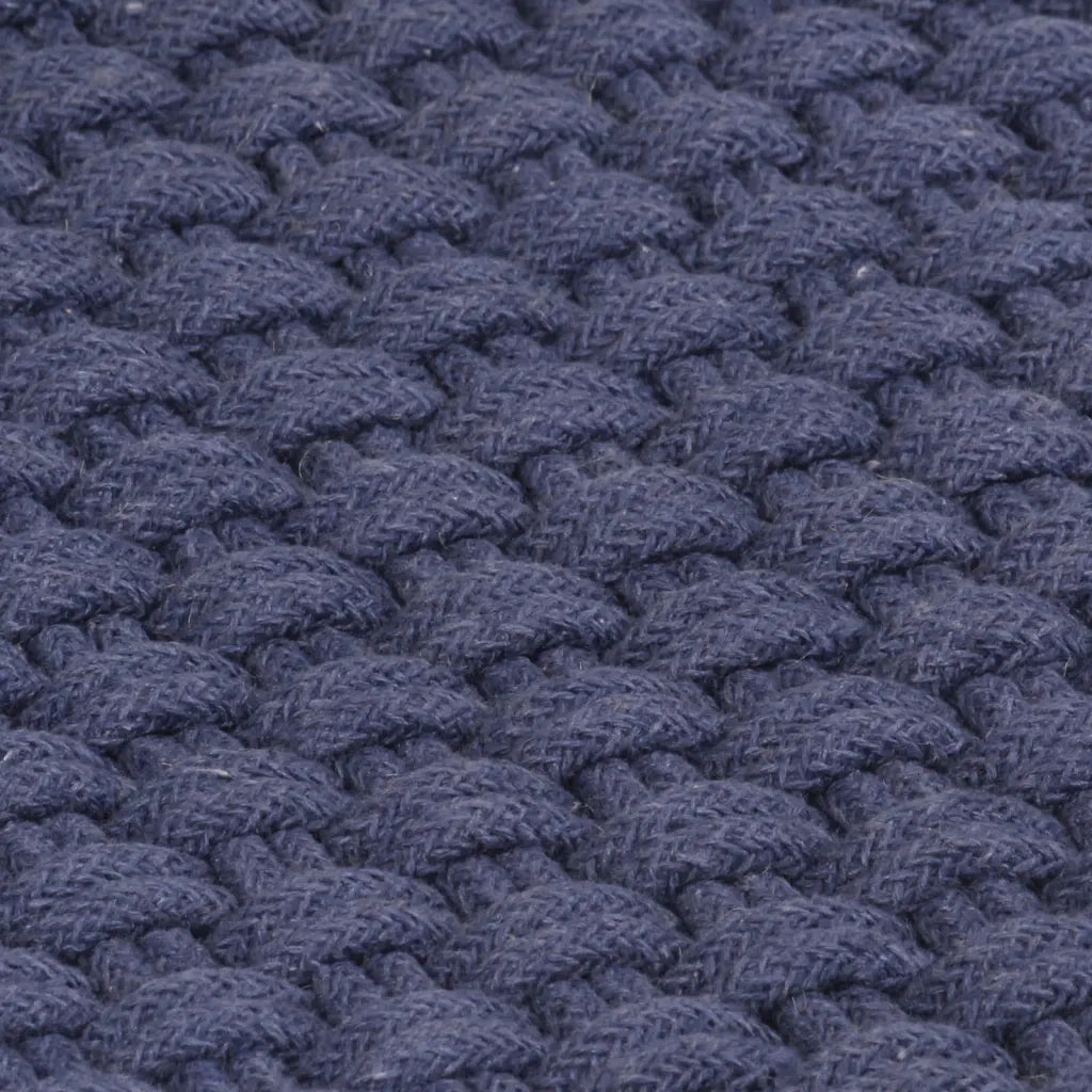 Tappeto Rettangolare Blu Marino 160x230 cm in Cotone 345127