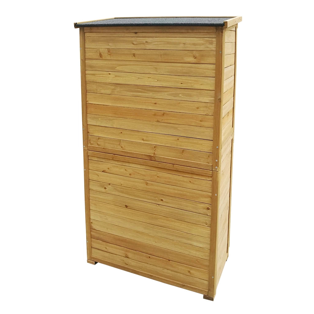 Armadio da giardino con ante battenti a persiana 870x465x1600 mm legno di abete con tetto in bitume