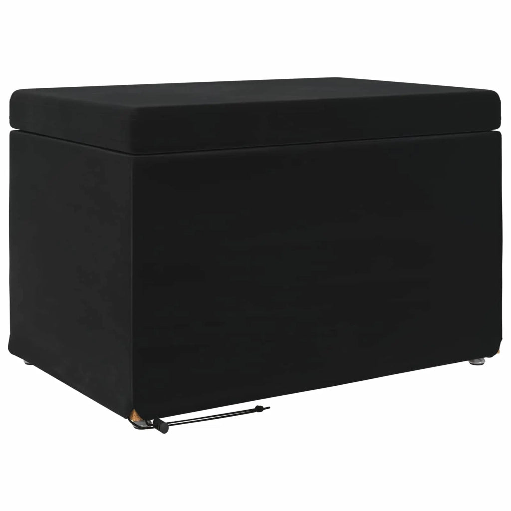 Pouf Nero 61 x 41 x 40 cm Velluto e Legno Ingegnerizzato 876769