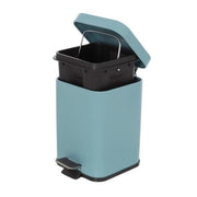 Pattumiera bagno 3lt in acciaio turchese pastello con secchio estraibile