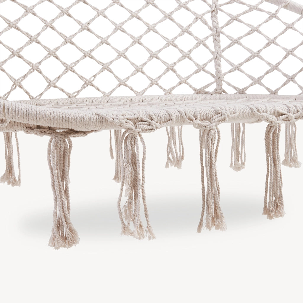 Panca Sospesa Kailua Altalena per 2 Persone 135 x 129 x 65 cm - Bianco Crema casa.pro