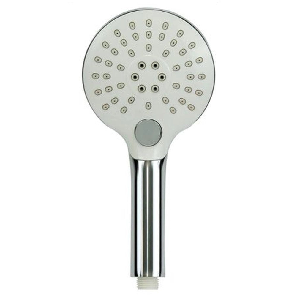 Trade Shop - Doccetta Soffione Doccia Bagno Cornetta Pulsante Rotondo Moderno 12x25 Cm 79369 -