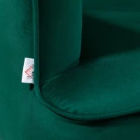 Poltrona da Camera da Letto in Tessuto Effetto Velluto con Gambe in Acciaio, 62x69x75 cm, Verde