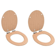 Set di 2 sedili per WC sedile per WC bagno/arredamento della casa MDF coperchio a chiusura ammortizzata bambù 02_0002962