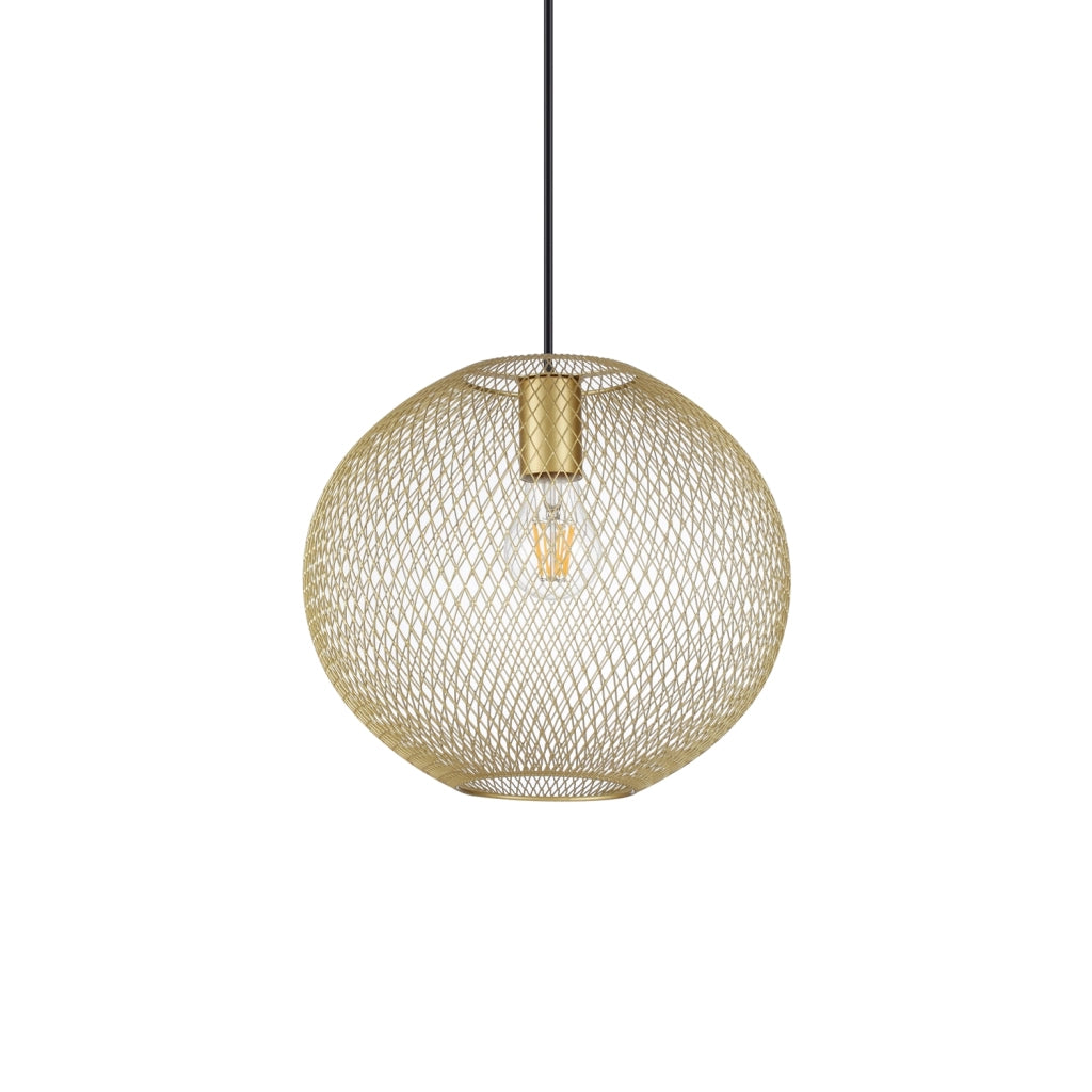 Lampadario A Sospensione Moderno Net Metallo Oro 1 Luce E27 42W Ip20