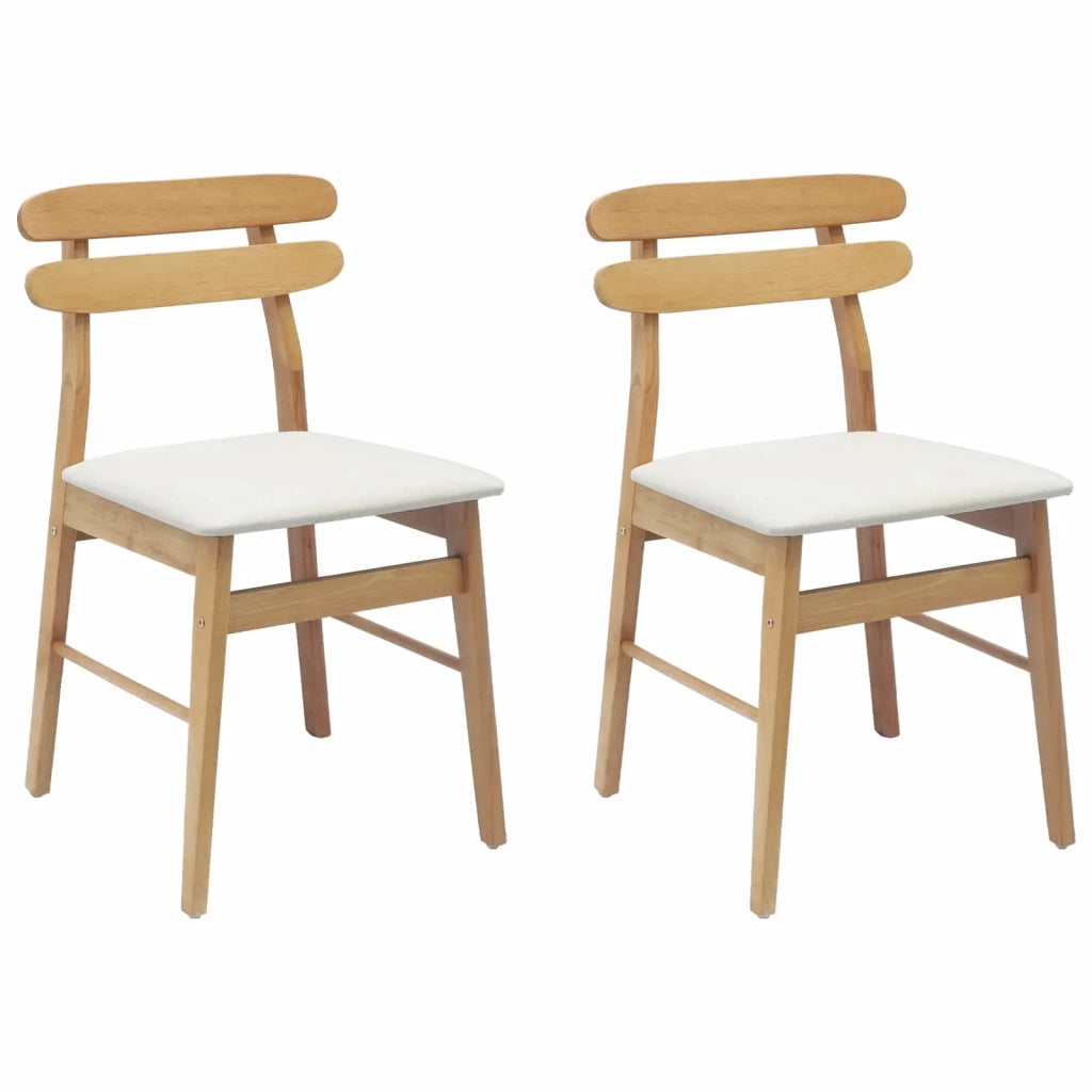Sedia da pranzo 2 pcs Naturale e chiaro Legno di gomma solido 42020512