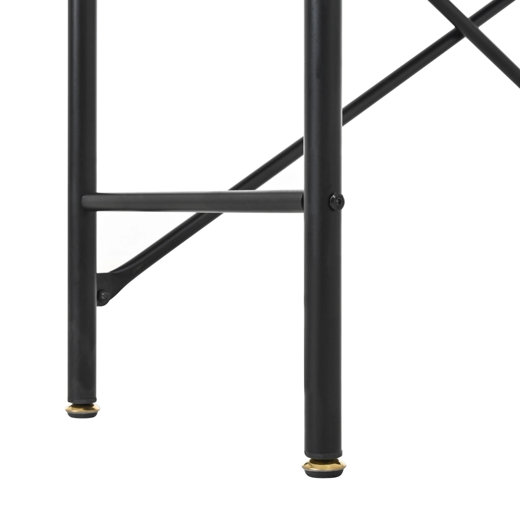 Tavolo Trucco con LED e Sgabello ¨C MINIMAL ¨C Bianco e Nero, 2 Cassetti, Piano Marmo, 100x40x120