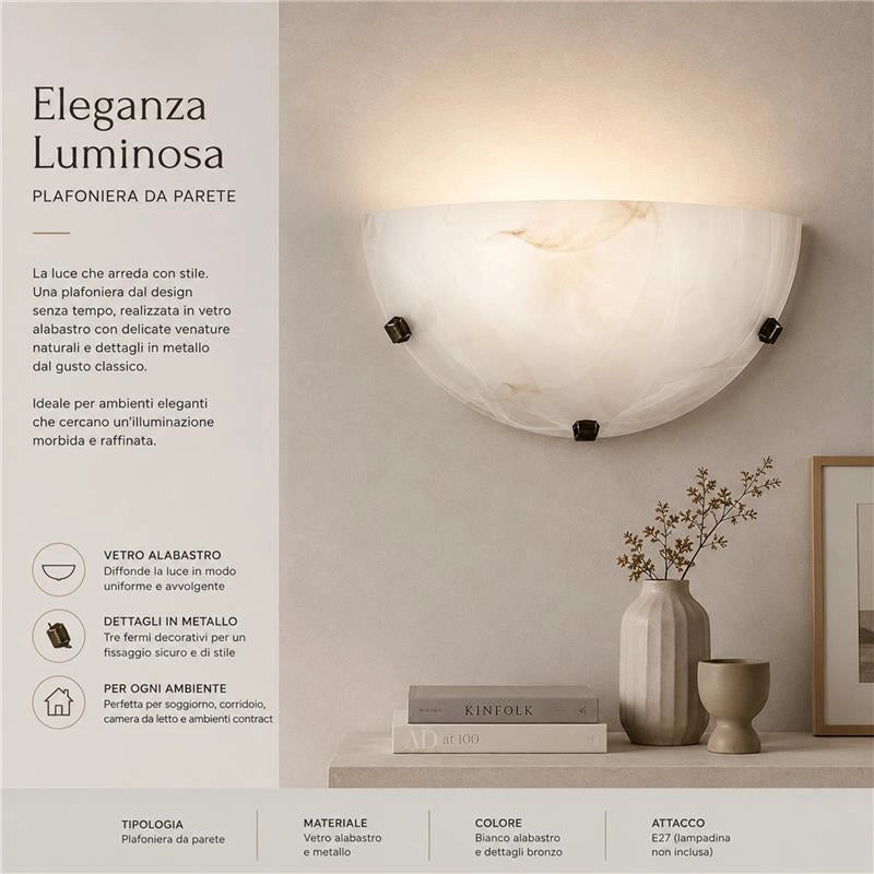 DUNA LAMPADA APPLIQUE DA PARETE E27 1 LUCE TABACCO