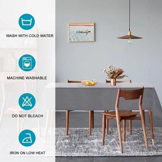 Telaio per tavolo - Copertura protettiva - Decorazione del tavolo da pranzo - Effetto lotus resistente ai graffi - 140 x 200 cm - Grigio