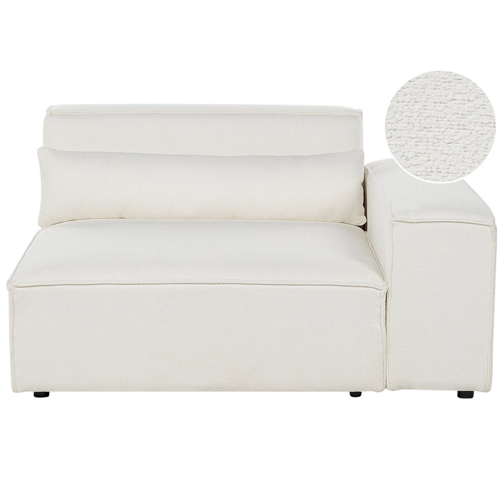 Sezione di seduta ad angolo Boucle bianco Modulo divano a 1 posto Moderno a 1 posto