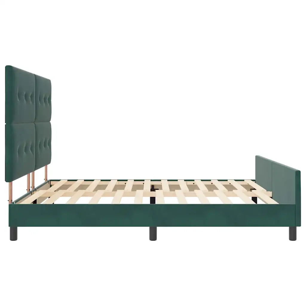 Letto a molle con testiera Verde Scuro 200 x 200 cm Velluto 3344966