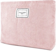 Borsa da toilette multifunzionale per donne e ragazze, corduroy, organizzatore di trucco