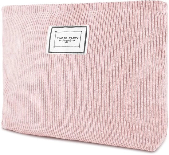 Borsa da toilette multifunzionale per donne e ragazze, corduroy, organizzatore di trucco