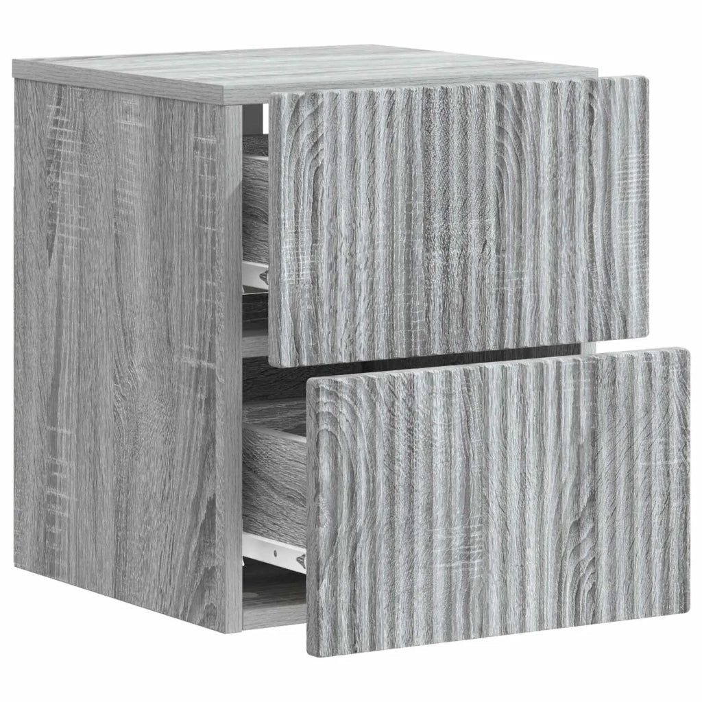 Mobiletto da notte a muro 2 pcs Grigio Sonoma 33 x 34,5 x 40 cm 898478