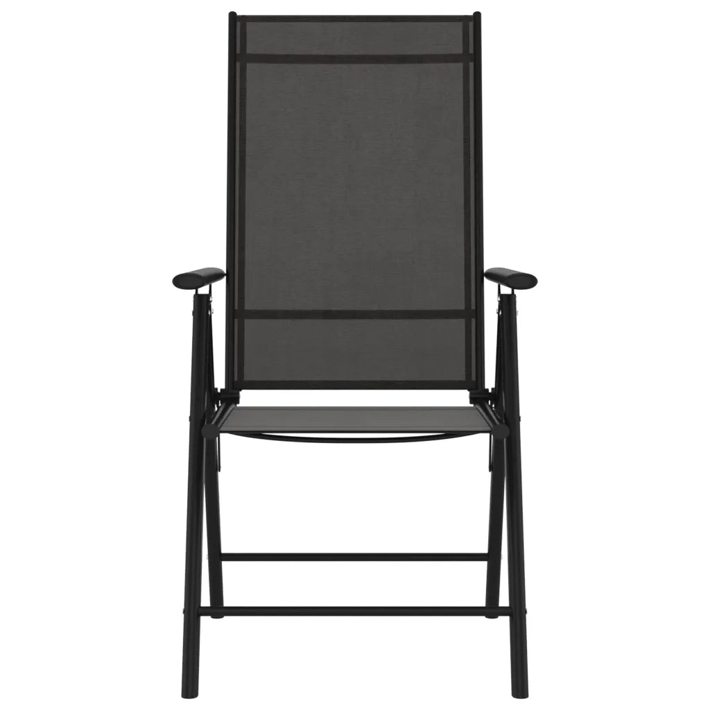 Set da Pranzo da Giardino 7 pz Nero in Alluminio