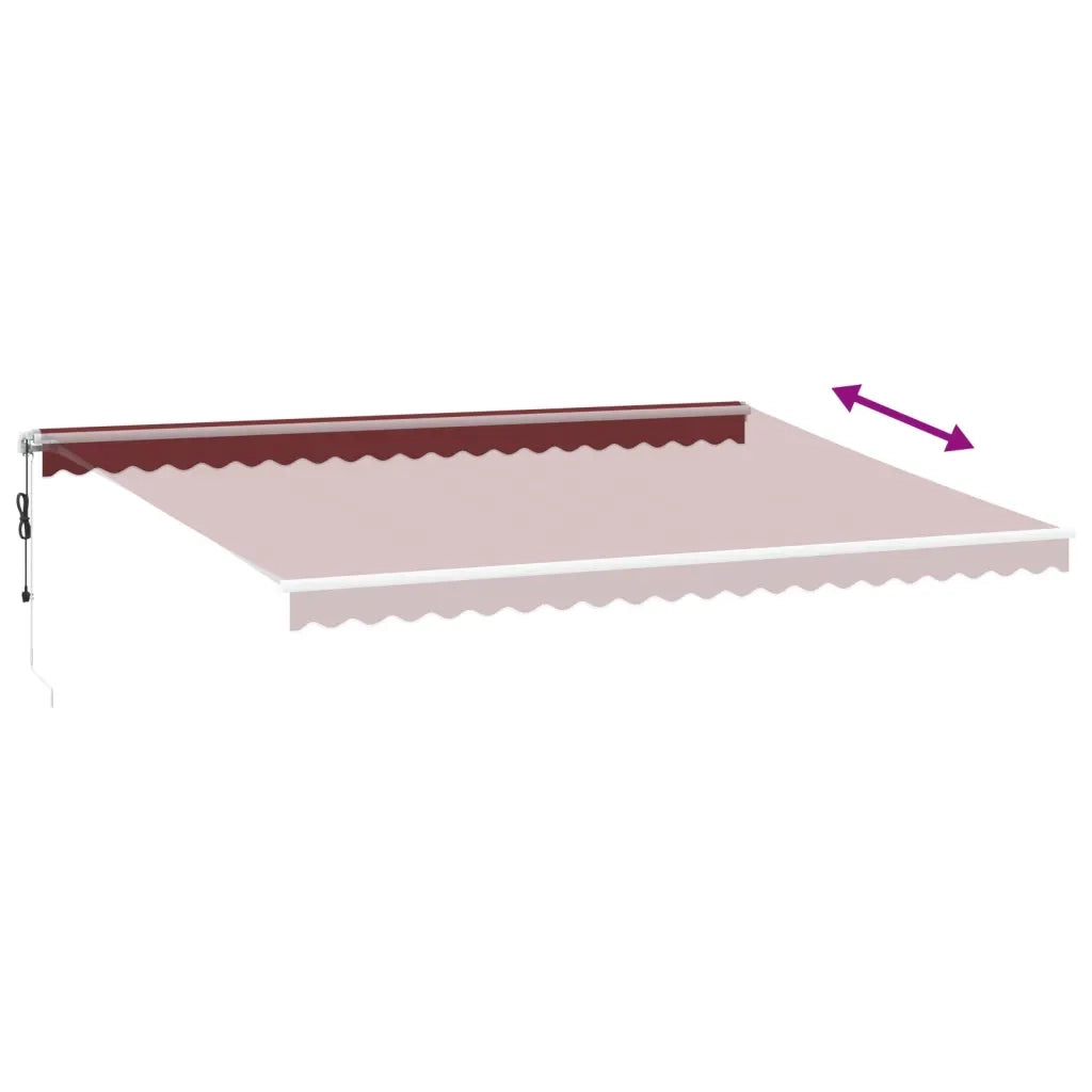 vidaXL Tenda da Sole Retrattile Automatica Bordò 500x350 cm