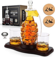Set di Karaf per Whisky - Karaf a forma armoniosa per Whisky e 2 bicchieri per Whisky - Bebida da Scotch e Bourbon per il consumo - Regalo per uomini - Padre - Amico - Compleanno