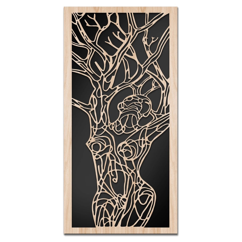 WOMAN TREE - Quadro arredo LASERCUT composito Legno e PVC Misura: 50x100 cm