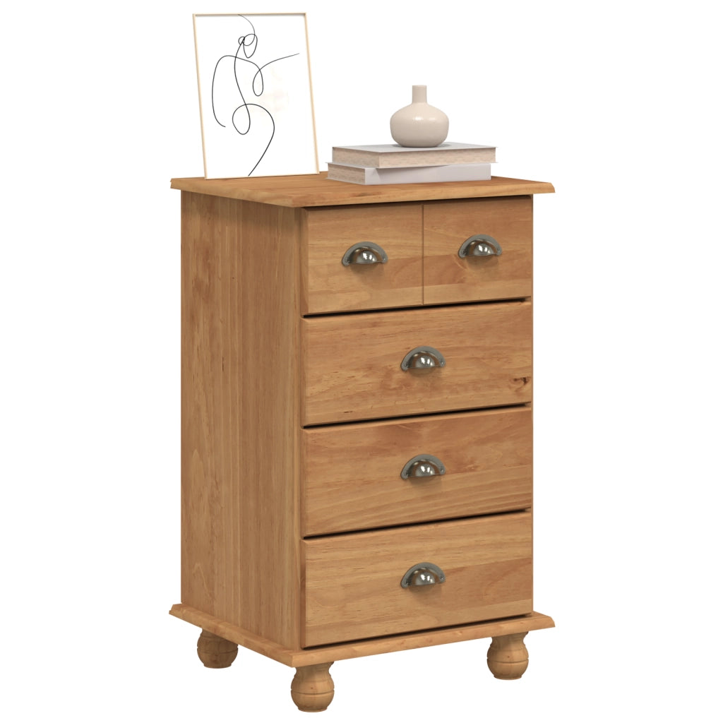 Cassettiera 'ASKIM'Marrone 45.8x40x79 cm in Legno Massello di Pino