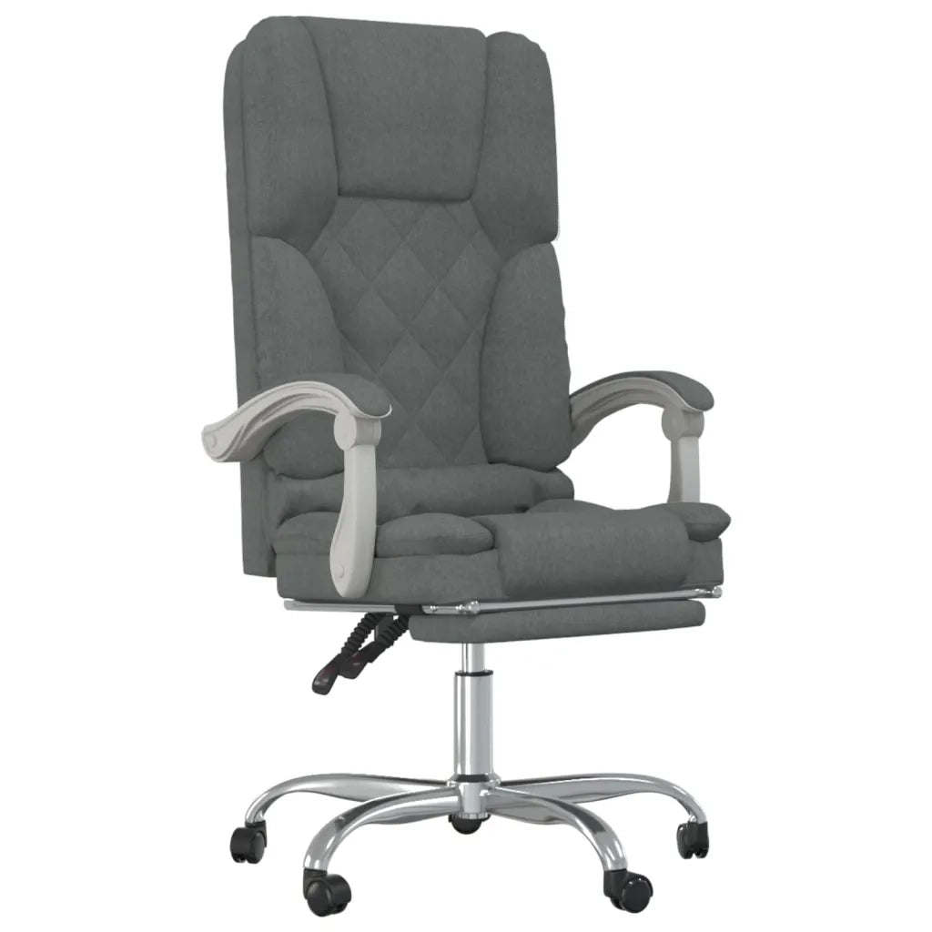 Sedia da Ufficio Massaggio Reclinabile Grigio Scuro in Tessuto cod mxl 10268