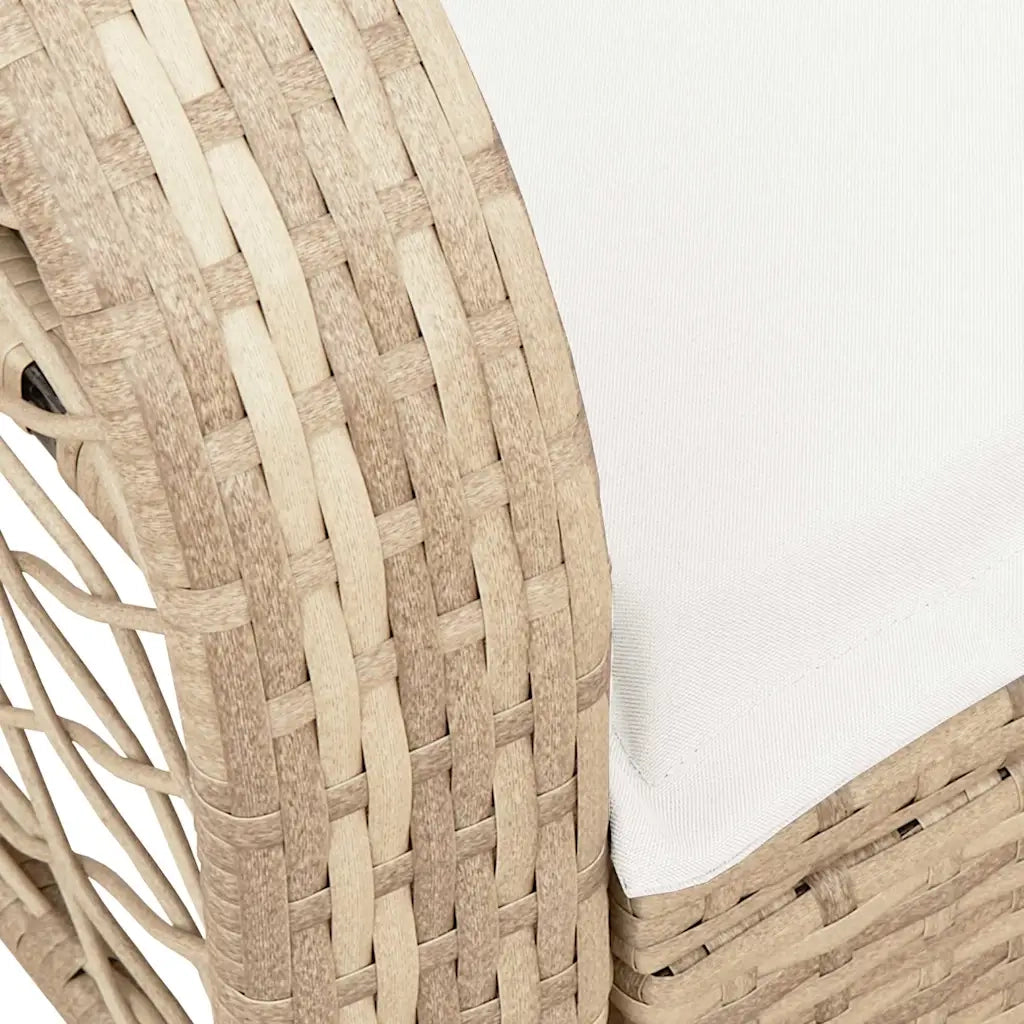 vidaXL Sedia a Dondolo da Giardino con Cuscini in Polyrattan Beige