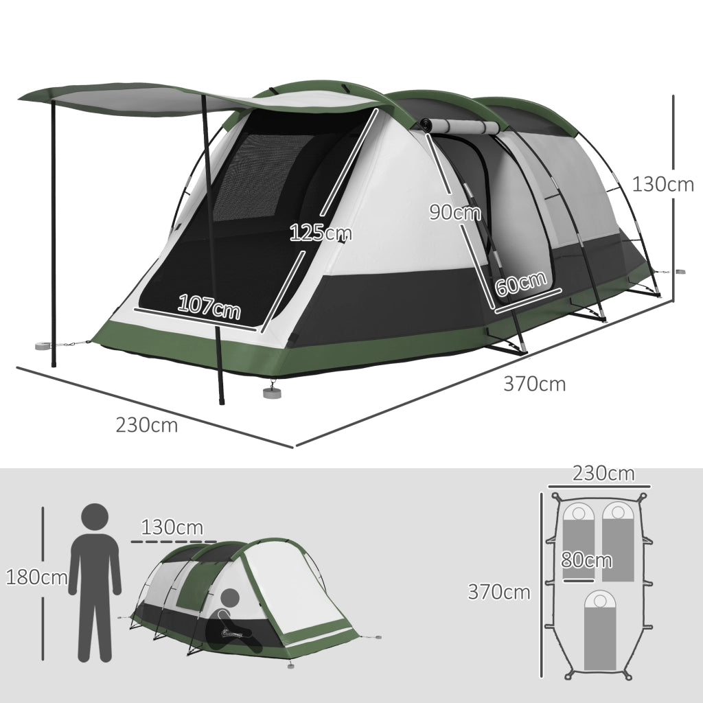 Tenda da campeggio tunnel ¨C zephmum ¨C 3-4 posti, impermeabile 3000 mm