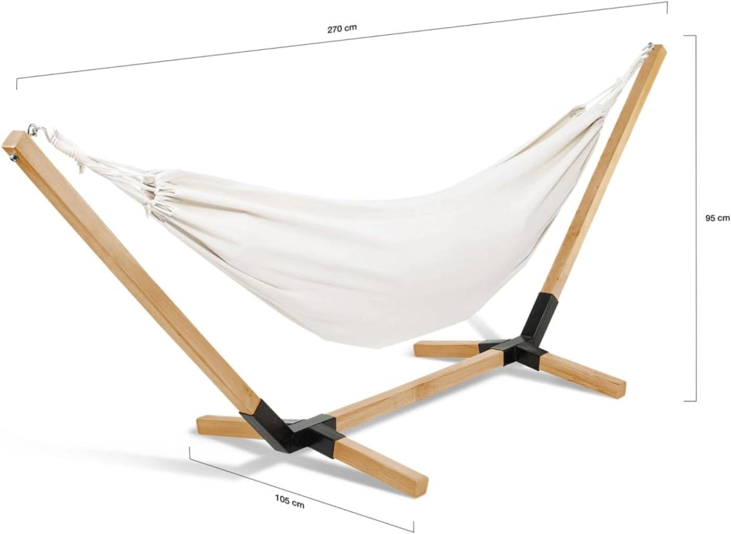 Amaca con supporto in legno e tela ecru TAHITI
