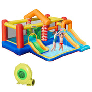 Letto a castello gonfiabile con 2 scivoli e piscina ¨C zephmum ¨C multicolore 380x370x230 cm